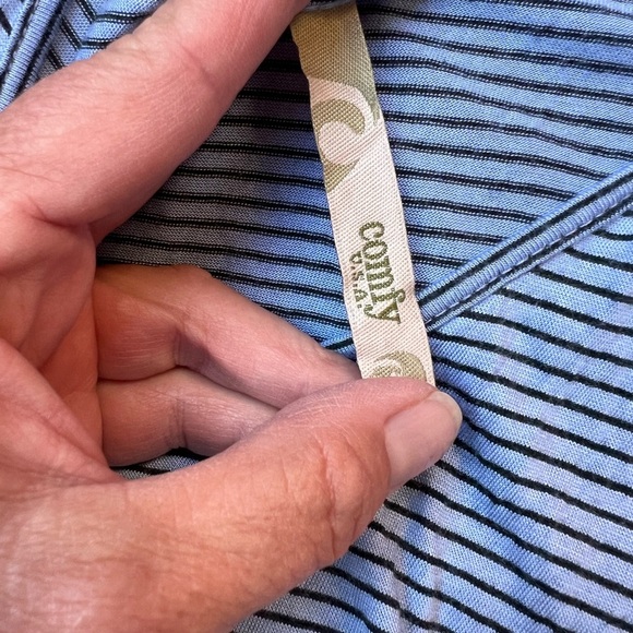 Comfy USA Blue and White Striped Midi Dress - Picture 4 of 8